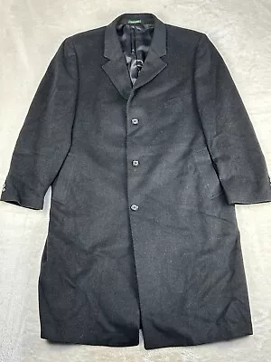 Lauren Ralph Lauren Overcoat Top Coat Winter Coat 46r Black  Wool Cashmere Blend • $49.90