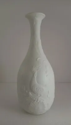 Kaiser W Germany White Matte Finish Bud Vase 470 W/Flora And Fauna Relief Design • $38.88