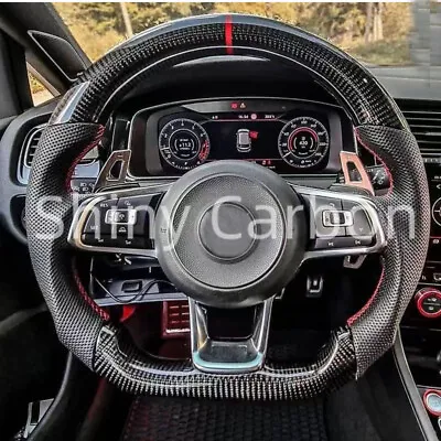 Real Carbon Fiber Steering Wheel For VW Golf R Mk7 Mk7.5 GTI  GLI GTD • $930