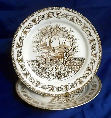 Antique T & R Boote England Yosemite Luncheon Plates - Set Of 2 - Circa 1883 • $40