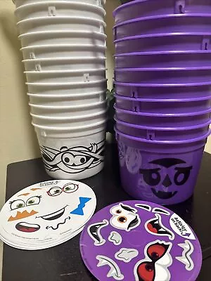 BRAND NEW 2023 McDONALD'S Halloween Bucket Pail- Set Of Two Pails. PURPLE-WHTE • $15.75