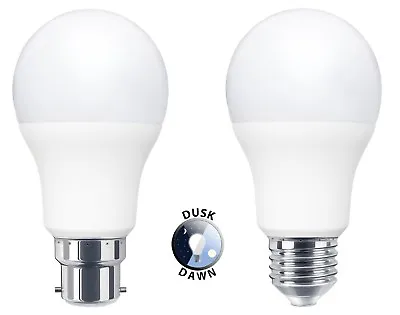 £7.99 • Buy Dusk Till Dawn Sensor 9W LED Light Bulb B22 Or E27 A60 Security Light Bulbs  