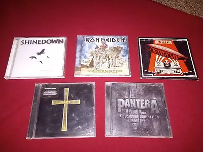 Lot Of 5 Rock CD's Shinedown Iron Maiden Ozzy Osbourne Pantera Led Zeppelin • $4.99