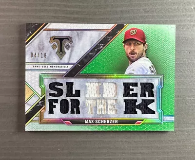 2021 Topps Triple Threads Emerald Max Scherzer Game Used Jersey /18 TTR-MS4  • $14