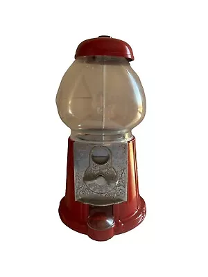 Vintage 1985 Red Carousel Bubble Gum Candy Machine Metal Glass Counter Top • $33.97