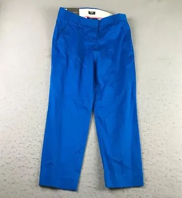 J Crew Pants Womens 2 Blue Stretch Flat Front City Fit Straight Leg Chino NWT • $31.35