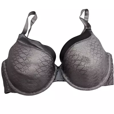 Sweet Nothings By Maidenform Sz 38DD Lightly Padded T Shirt Bra Gray Silver • $12.60