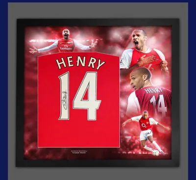 Thierry Henry Hand Signed Arsenal Fc Football Shirt Framed £349 • £349