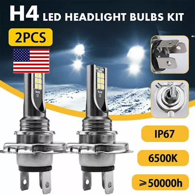 2Pack H4 9003 HB2 LED Headlight Bulbs High Low Beam Super Bright 200W 6000K US • $7.49