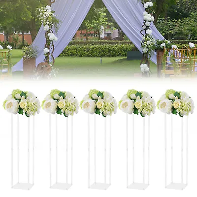 39  5 Pack Flower Rack Vase Stand Acrylic Geometric Column Wedding Party Decor • $168