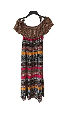 Tu Long Maxi Dress Ladies Size 12 Aztec Print  Multicoloured VGC • £3.99