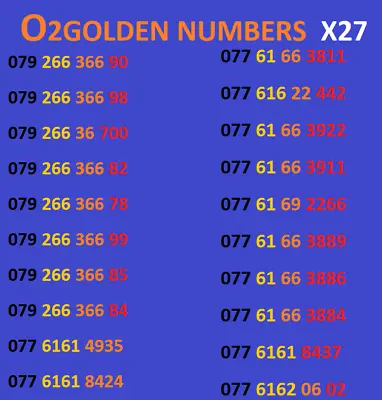 £7.99 • Buy New O2 ⭐ GOLD VIP BUSINESS EASY MOBILE PHONE NUMBERS SIM CARD NICE MEMORABLE