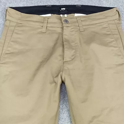 Edwin 85-Chino Mens Trousers Size 29 L32 Beige Brown Slim Tapered Leg Zip Pants • £29.99