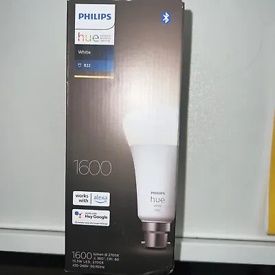 Philips Hue White A67 15.5W High Brightness 1600 Lumens Smart Bulb - B22 / BC • $45