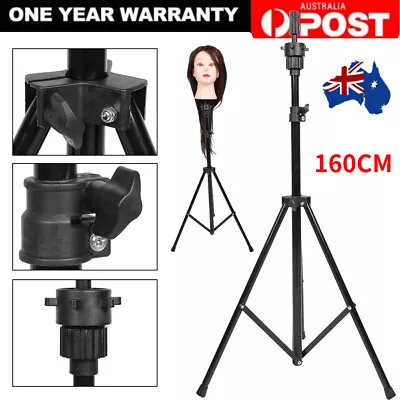 1.6m Adjustable Wig Head Stand Mannequin Tripod Hairdressing Training Holder AU • $18.99