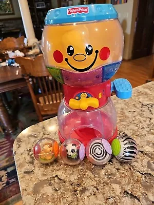 Fisher Price Roll-A-Rounds Swirlin' Surprise Gumball Machine W/ 4 Balls - Tested • $44