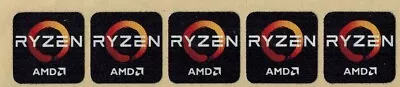 AMD RYZEN SOFT METALLIC COMPUTER STICKER LOGO. Strip Of 5 Stickers • $2.50