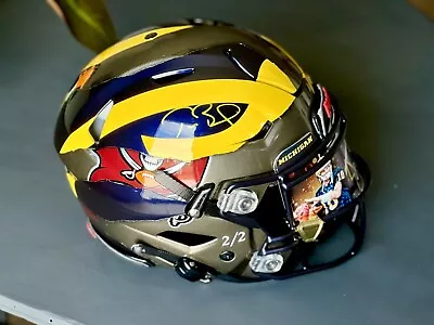 Tom Brady Autographed Custom FSM Ripped Flex Helmet (Michigan/Bucs • $3750