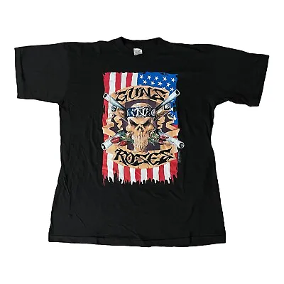 Vintage Guns N Roses T Shirt Mens Extra Large Black 91/92 Tour Single Stitch • £79.99