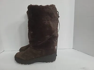 OSCAR SPORT  VERA GOMMA Brown Faux Fur/Suede  Boots Made In Italy 37/7 US • $99