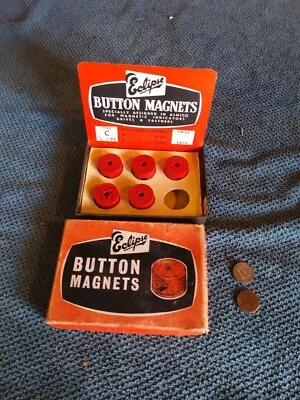 Box Of 5 Vintage Eclipse Button Magnets In Display Box. Cat No 8213C • £8