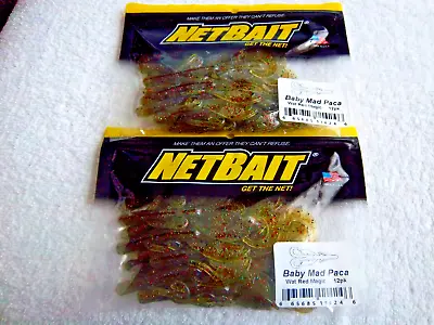 (lot Of 2 Pks)-netbait Baby Mad Paca Lures 4  In Watermelon Red Magic Color-24 • $11.95