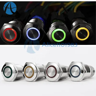 12mm 4Pin Waterproof Metal ON-OFF Car 12V LED Push Button Power Switch Momentary • $1.77