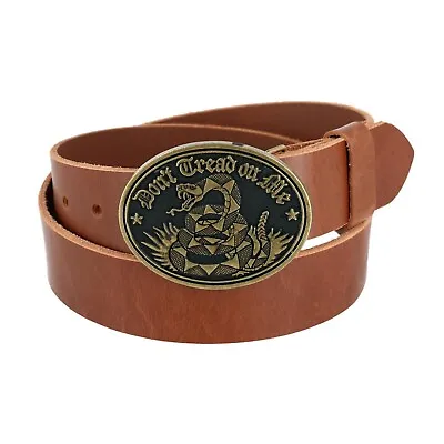 New CTM Men's Bridle Belt With Don't Tread On Me Buckle (2 Buckle Set) • £35.50
