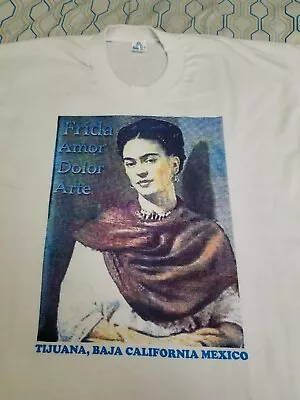 VTG 90s Frida Kahlo Art T Shirt Mexican Latino Portrait Mexico Painting Large • $200