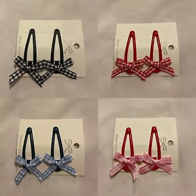 Plaid Bow Hair Clip- Available In Different Colours • £2