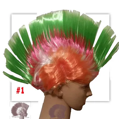 $4 • Buy  Punk Rock Mohawk Wig With Blinking Red LEDs!!