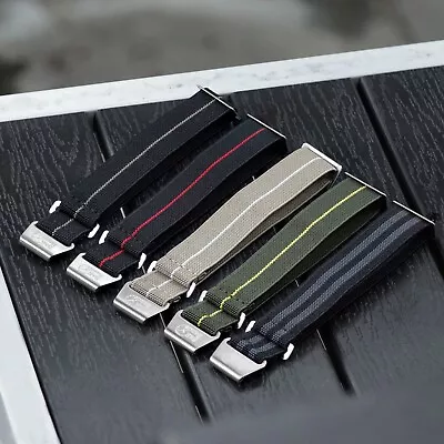 B & R Bands Military Elastic Parachute Style Watch Band Straps 20mm 22mm  • $29.99