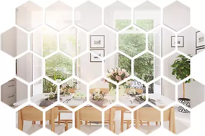 32 Pcs Hexagon Mirror For Wall Stickers Removable Acrylic Mirror Setting Honeyco • $18.61