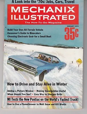 Vintage Mag Mechanix Illustrated January 1970 / 70'S CARS / BUILD AN ATV /  H5 • $9.50