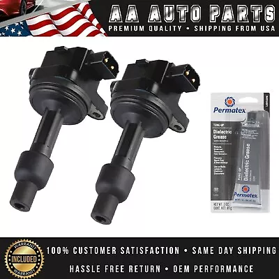 Set Of 2 Ignition Coil + Tune Up Grease For 2000-2004 Volvo S40 V40 UF365 • $42.99