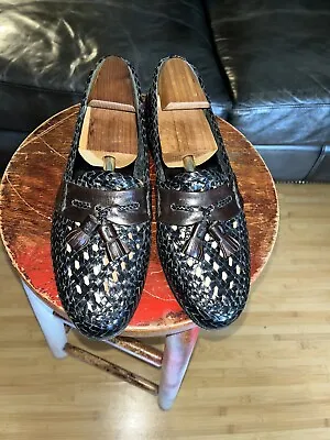 Moreschi Mens Woven Tassel Loafers Made In Italy Size 9 • $65