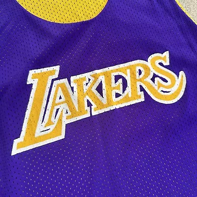 Vintage 90s MacGregor Sand Knit LA Lakers Reversible Jersey Basketball Practice • $37