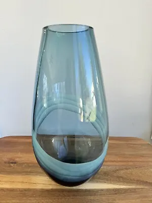 Waterford Evolution Oasis Vase 12  Tall Carved Blue Crystal With Marking • $170.10