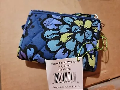 Vera Bradley Super Smart Wristlet Indigo Pop • $20