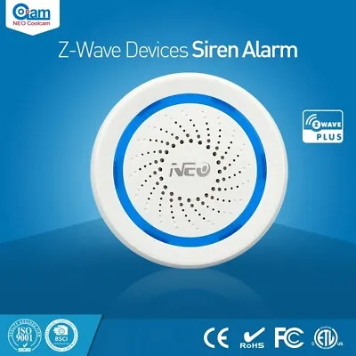 NAS-AB02Z Z-Wave Sensor Siren Alarm W/Z-wave 300 Series & 500 Series Home Automa • $39.98