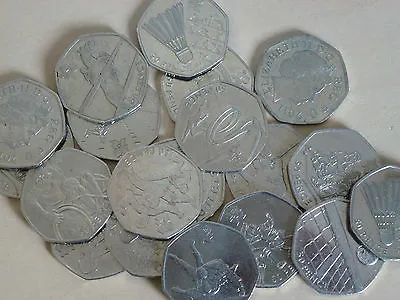 VARIOUS OLYMPICS 50p COINS COIN HUNT JUDO TRIATHLON FOOTBALL TENNIS WRESTLING @@ • £2.99