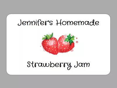 X21 Strawberry Jam Jar Stickers Personalised Homemade Preserve Sticky Labels • £2.70