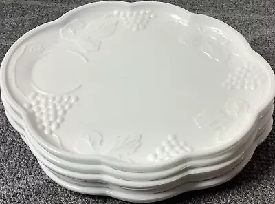 Milk Glass Oval Serving Trays Vintage Grapes & Leaves Design 10” X 8” 5 Piece • $25