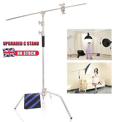 Heavy Duty C-Stand Solid Steel 300cm Adjustable Century Boom Arm Photo Studio UK • £123.99