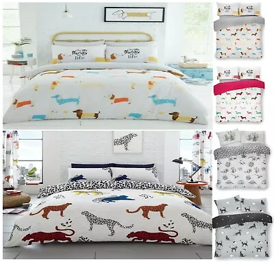 £14.87 • Buy New CHEETAH SAUSAGE DOG CAT Animal Printed Duvet Cover+Pillow Case Bedding Set