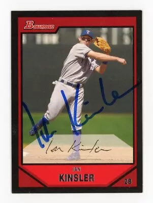 Signed Baseball Card Auto Bowman 2007 Bowman Texas Rangers Ian Kinsler #18 • $9.95