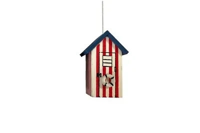 Nautical Red & White Wooden Beach Hut Light Pull Handle With Cord & Connector • £7.95