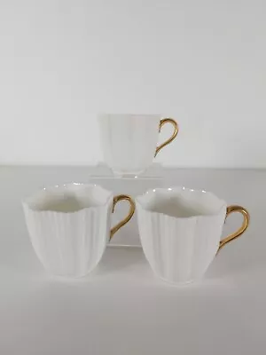 Three Antique Victorian Coalport Tea Cups No Saucers • £22