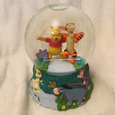 $36 • Buy Disney Winnie The Pooh 3 LEGGED RACE Musical Box Figurine SnowGlobe-MIB