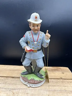 Lefton China Porcelain Policeman Police Officer 8  Figurine Statue Hand Painted • $17